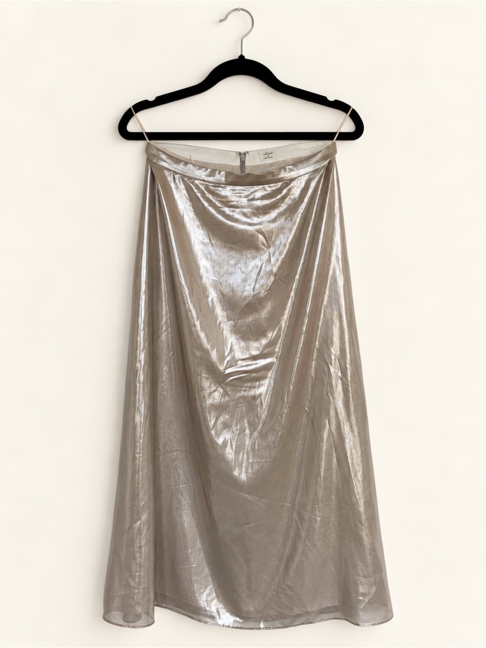 Wilfred Metallic Satin Midi Skirt - Size 4